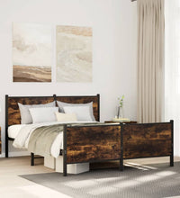 Metallbett ohne Matratze Räuchereiche 160x200 cm