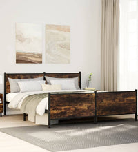 Metallbett ohne Matratze Räuchereiche 180x200 cm