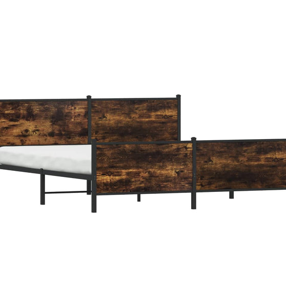 Metallbett ohne Matratze Räuchereiche 180x200 cm