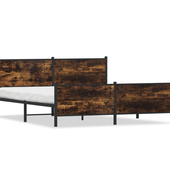 Metallbett ohne Matratze Räuchereiche 183x213 cm