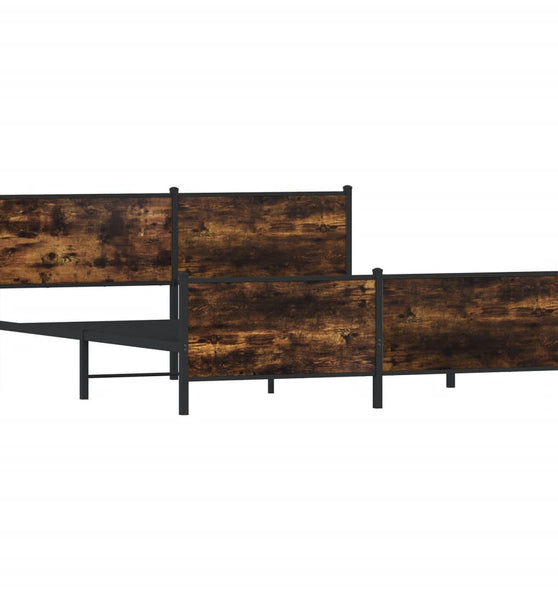 Metallbett ohne Matratze Räuchereiche 193x203 cm