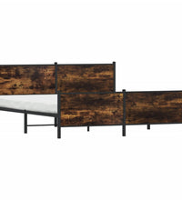 Metallbett ohne Matratze Räuchereiche 193x203 cm