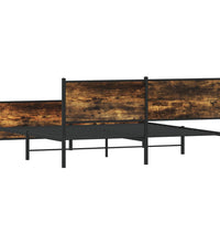 Metallbett ohne Matratze Räuchereiche 193x203 cm