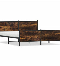 Metallbett ohne Matratze Räuchereiche 193x203 cm