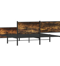 Metallbett ohne Matratze Räuchereiche 200x200 cm