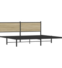 Metallbett ohne Matratze Sonoma-Eiche 200x200 cm