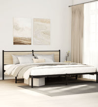 Metallbett ohne Matratze Sonoma-Eiche 200x200 cm