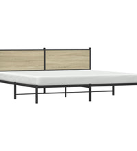 Metallbett ohne Matratze Sonoma-Eiche 200x200 cm