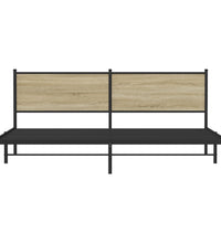 Metallbett ohne Matratze Sonoma-Eiche 200x200 cm