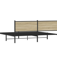 Metallbett ohne Matratze Sonoma-Eiche 200x200 cm