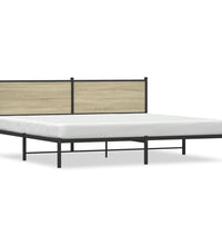 Metallbett ohne Matratze Sonoma-Eiche 200x200 cm