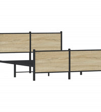 Metallbett ohne Matratze Sonoma-Eiche 140x190 cm