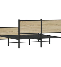 Metallbett ohne Matratze Sonoma-Eiche 140x190 cm