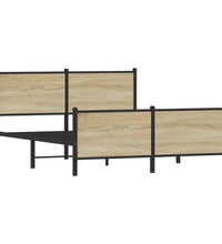 Metallbett ohne Matratze Sonoma-Eiche 140x200 cm