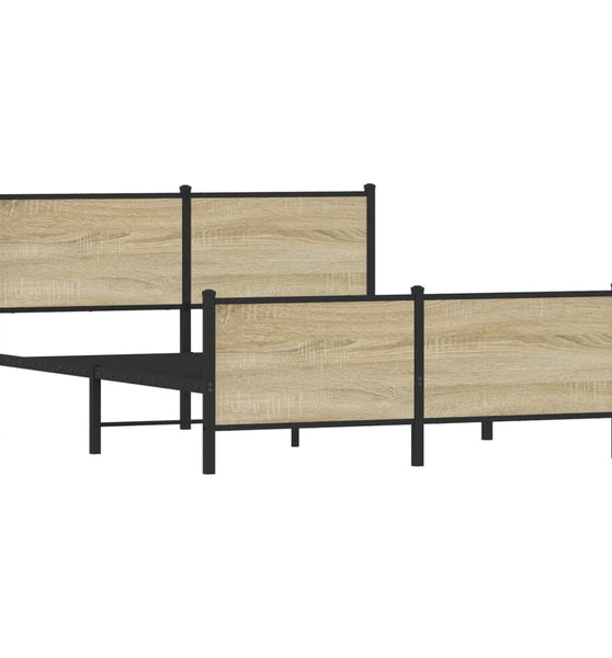 Metallbett ohne Matratze Sonoma-Eiche 140x200 cm