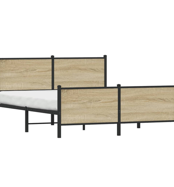 Metallbett ohne Matratze Sonoma-Eiche 140x200 cm