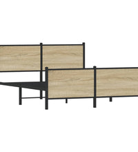 Metallbett ohne Matratze Sonoma-Eiche 150x200 cm