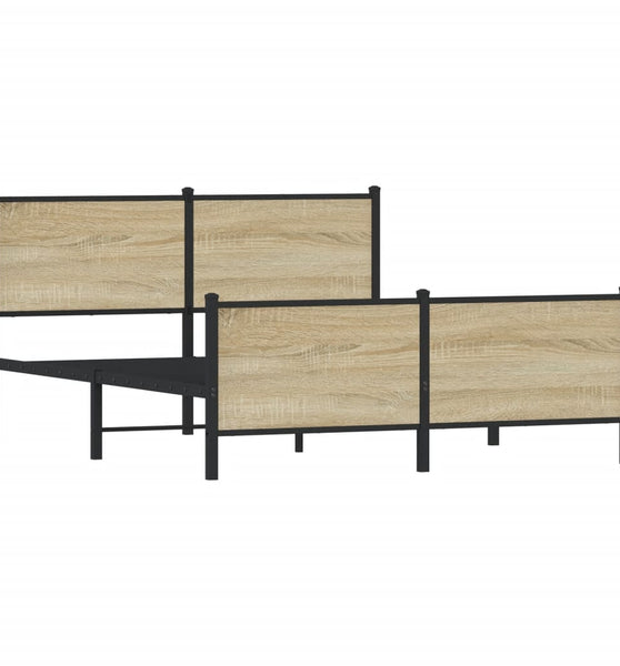 Metallbett ohne Matratze Sonoma-Eiche 160x200 cm