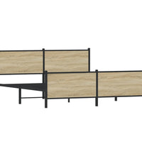 Metallbett ohne Matratze Sonoma-Eiche 180x200 cm