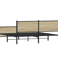 Metallbett ohne Matratze Sonoma-Eiche 180x200 cm