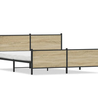 Metallbett ohne Matratze Sonoma-Eiche 180x200 cm