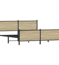 Metallbett ohne Matratze Sonoma-Eiche 183x213 cm