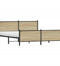 Metallbett ohne Matratze Sonoma-Eiche 183x213 cm