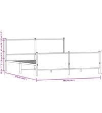 Metallbett ohne Matratze Sonoma-Eiche 183x213 cm