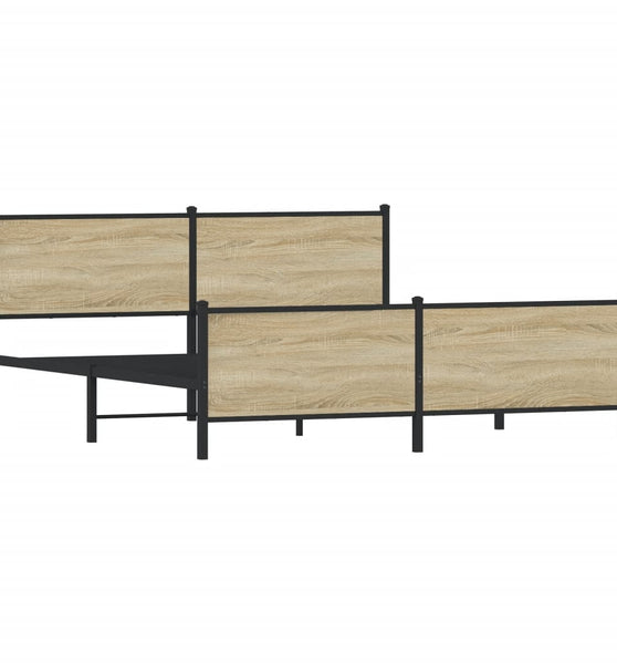 Metallbett ohne Matratze Sonoma-Eiche 193x203 cm