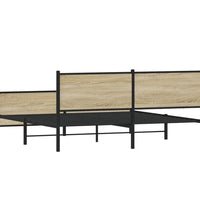 Metallbett ohne Matratze Sonoma-Eiche 193x203 cm
