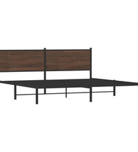Metallbett ohne Matratze Braun Eichen-Optik 200x200 cm