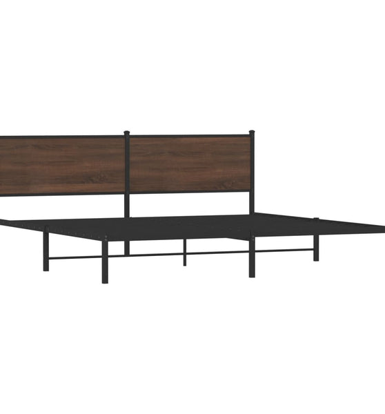 Metallbett ohne Matratze Braun Eichen-Optik 200x200 cm
