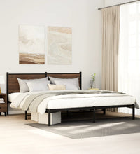 Metallbett ohne Matratze Braun Eichen-Optik 200x200 cm