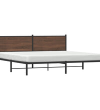 Metallbett ohne Matratze Braun Eichen-Optik 200x200 cm