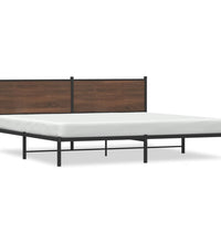 Metallbett ohne Matratze Braun Eichen-Optik 200x200 cm