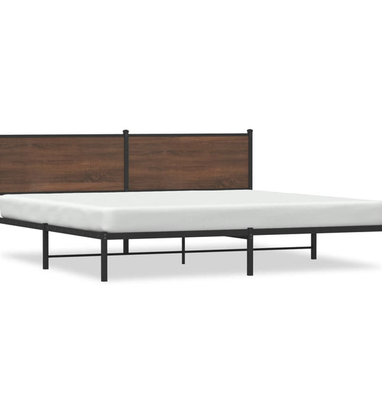 Metallbett ohne Matratze Braun Eichen-Optik 200x200 cm