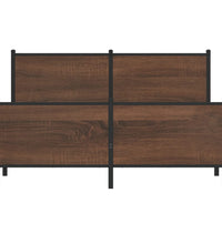 Metallbett ohne Matratze Braun Eichen-Optik 140x200 cm