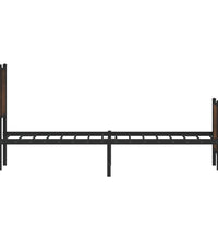 Metallbett ohne Matratze Braun Eichen-Optik 140x200 cm