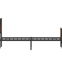 Metallbett ohne Matratze Braun Eichen-Optik 150x200 cm