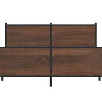 Metallbett ohne Matratze Braun Eichen-Optik 160x200 cm