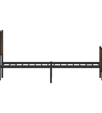 Metallbett ohne Matratze Braun Eichen-Optik 160x200 cm