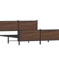 Metallbett ohne Matratze Braun Eichen-Optik 180x200 cm