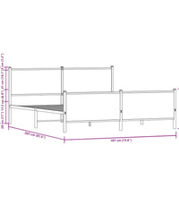 Metallbett ohne Matratze Braun Eichen-Optik 180x200 cm