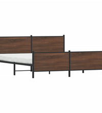 Metallbett ohne Matratze Braun Eichen-Optik 183x213 cm
