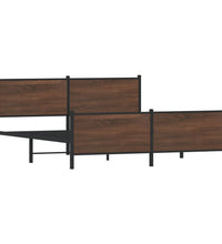 Metallbett ohne Matratze Braun Eichen-Optik 200x200 cm