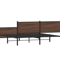 Metallbett ohne Matratze Braun Eichen-Optik 200x200 cm