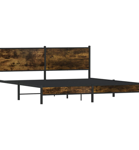 Metallbett ohne Matratze Räuchereiche 180x200 cm