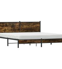 Metallbett ohne Matratze Räuchereiche 180x200 cm