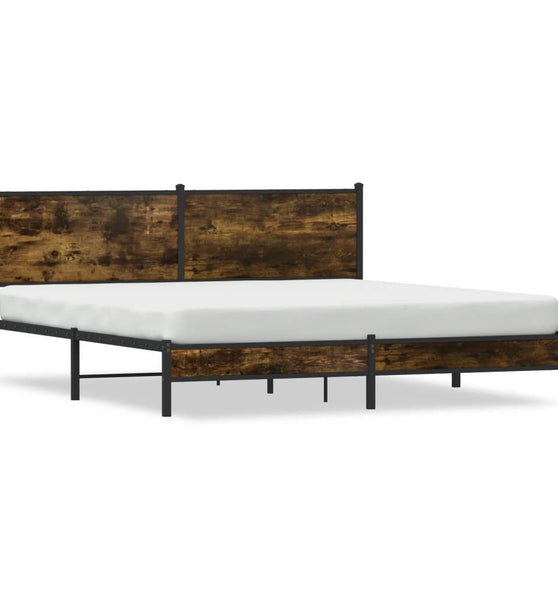 Metallbett ohne Matratze Räuchereiche 180x200 cm