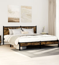 Metallbett ohne Matratze Räuchereiche 183x213 cm